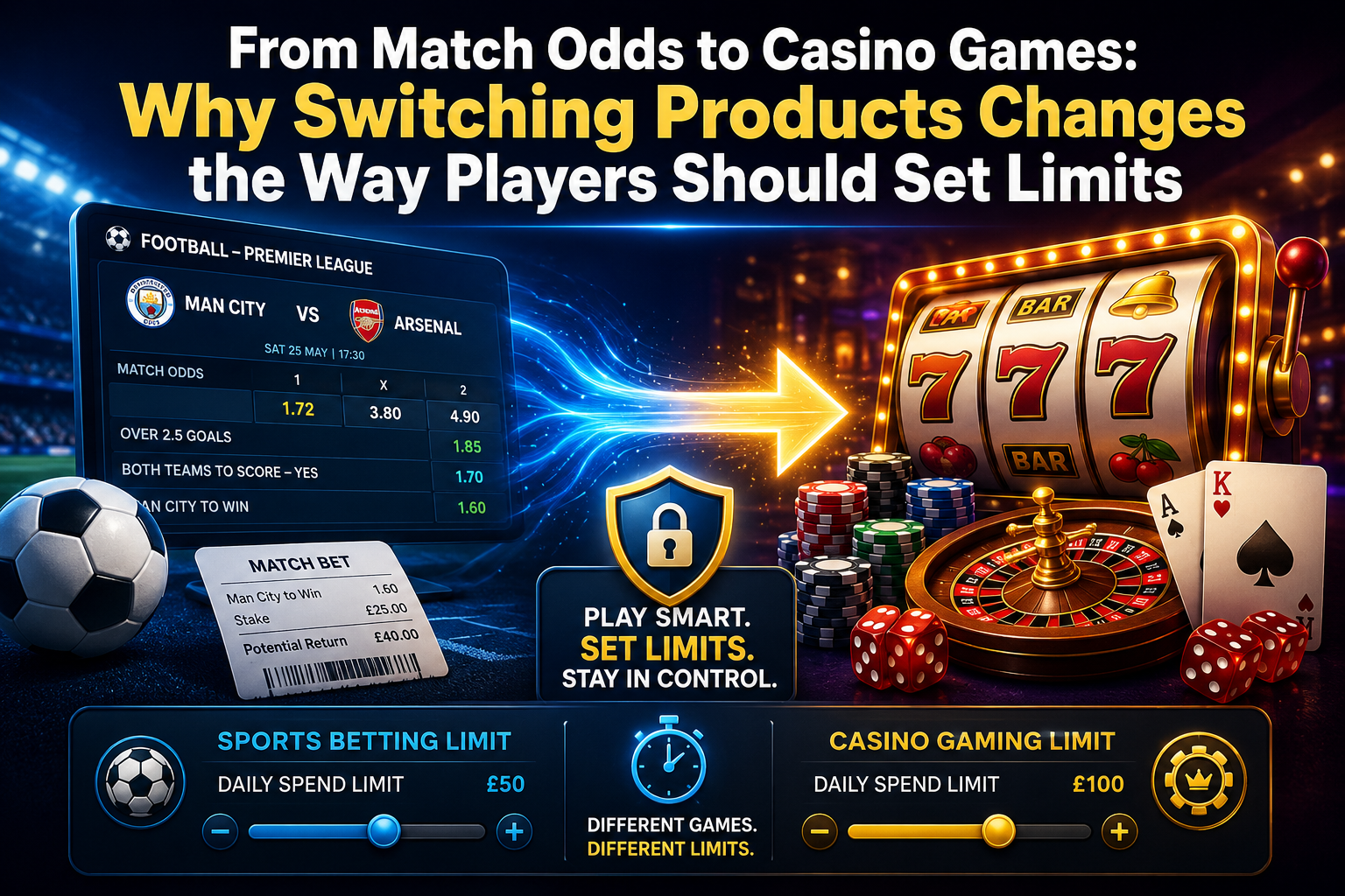 From Match Odds to Casino Games: Why Switching Products Changes the Way Players Should Set Limits